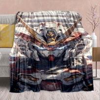 Gundam Anime Flannel Blanket - Soft Warm Perfect for Sofa, Bedding Camping Travel Office Home Decor -QJY 75x90cm