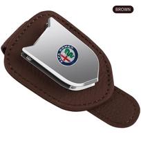 Car Glasses Clip Metal Auto Sun Visor Eyeglass Holder For Alfa Romeo 159 147 156 166 Giulietta Giulia Mito Stelvio Brera Spider ruda