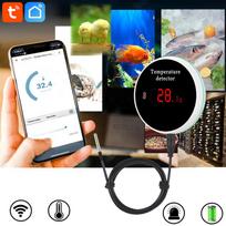 KONLEN Tuya Wifi Temperatūros Jutiklis 3m Laido Zondas Skaitmeninis Smartlife Termometras Išmanusis Namas Baseino Termostatas Nuotolinis Signalizavimas with AU power plug