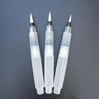 3/6Pcs Water Soluble Colored Watercolor Soft Pen Brush Plastic Refillable Water Pen Drawing Calligraphy Nylon Brush Head