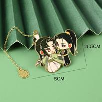 Multicolor Anime Bookmark Graduation Page Marker Mo Dao Zu Shi Grandmaster Metal Hollowing Bookmark Copper Book Clip Friends