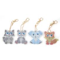4pcs Pendant Diamond Painting Keychains Self-Stick DIY Keychain Kits  Adults Art