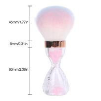 Hourglass Soft Nail Dust Brush Soft and Fluffy Bristle Manicure Cleaning Brush  Home Use rožinė