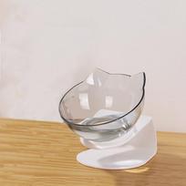 Hot selling pet bowl cat neck protector transparent tilted cat face bowl splash-proof and non-slip pet supplies