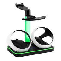 Charging Dock Magnetic Controller Charging Cradle Colorful RGB Light Storage Glasses Headset Accessories for PS VR2 Joypad juoda