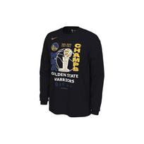 Nike X NBA Golden State Warriors Championship Print Crew Neck Long Sleeve T-Shirt Men Tops Black BV2000-00A L