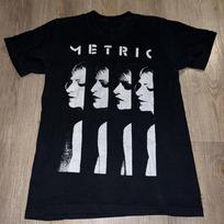 METRIC BAND Trumpomis rankovėmis Juoda Visų dydžių Marškinė Unisex Marškinė S