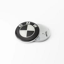 2pcs For BMW MIni E39 E46 E90 E60 E87 E53 F10 F20 F30 F15 F16 X3 X5 X6 74mm 82mm Car Emblem Front Hood Rear Trunk Badge 2pcs 74mm juoda balta spalva