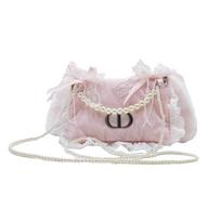 DIOR DIY Style Cosmetic Bag Polyester Fiber Crossbody Handbag Portable Cute Bunny Reconstruction Plan Trendy Girly Sweet Atmosphere Niche balta