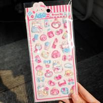 Kawaii Cute 3D Cartoon Teddy Bear Rabbit Relief Crystal Sticker For Scrabooking Cute Diy Phone Case Sticker School Stationery Supply
