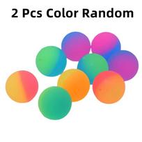 Cute 55Mm2Pcs Fluorescence Children Toy Ball Colored Boy Bouncing Ball Rubber Kids Sport Games Elastic Jumping Balls Outdoor Toy