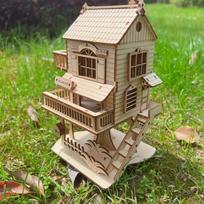 Jigsaw 3D Puzzle House Treehouse Villa Model Kit Diy Dolls House Building Model Craft Birthday Christmas Gift For Adults Teens