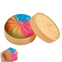 Vibrant Multi-Colored Glitter Realistic Dumpling Squishy Toy – Slow Rising Soft Pinch Decompression Anxiety Relief Sensory Squeeze Ball