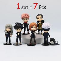 Anime 7Pcs/Set Jujutsu Kaisen Figure Itadori Yuji Gojo Satori Fushiguro Megumi Kugisaki Cute Kawaii Toy Car Decoration Pvc Model Gift