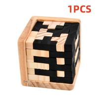 Cube 3D Puzzle Luban Interlocking Creative Educational Wooden Toy Brain Mind Early Learning Fun Game Gift For Children 54T