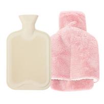 with Plush Cover Rubber Foot Warmer Water-filled Foot Warmer Artifact Cozy Hot Water Bag  Women rožinė