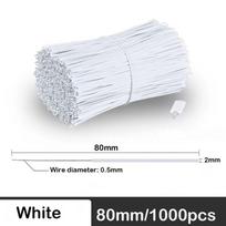 Black Twist Ties White Fix Strings Reusable Cable Wrap Organizer 8cm balta