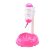 Hanging Kettle Pet Water Dispenser Adjustable Pet Drinking Bottle with Stand  Hamster Feeder rožinė