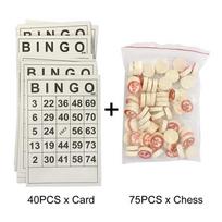 High-quality Bingo Card Set With 40 Cards And 75 Checkers For Kids Develops Intellectual Skills And Promotes Interactivity