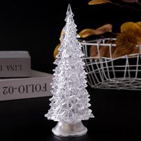 1PC Colorful Acrylic Christmas Tree with Bottom Night Light, Street Stall Ring Plastic Toy Halloween Gift