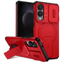 Wefor for Samsung Galaxy S2 Edge FE S24 S23 S22 Ultra Case with Camera Cover and Adjustable Kickstand, Compatible with Magnetic For Galaxy S22