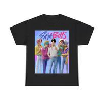 KPop Demonų Medžiotojai Saja Berniukai Tie Dye Marškinėliai Unisex Apvalia Kaklo Trumpomis Rankovėmis T-shirt Gerbėjams Dovana S įvairiaspalvis