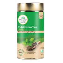 A TATA Product - Organic India Tulsi Green Tea Classic Loose Leaves - 100g, Stress Relieving, Uplifts Mood, Rich in Antioxidants, Blend of Rama, Kr