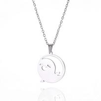 EUEAVAN Anime Genshin Impact Hu Tao Pendant Necklace Cute Cartoon Stainless Steel Ghost Necklaces Fashion Jewelry Halloween Gift