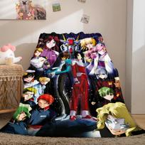 Anime Mobile Suit Gundam Soft Flannel Blanket Lightweight Cozy Microfiber Blanket for Couch Bed LXR106 75x90cm