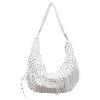 Large Capacity Nyl Zipper Shoulder Bags Polka Dot Simple Persality Handbags  Casual Elegant Crossbody Bags for Women smėlis
