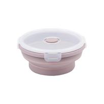 with Lids Portable Food Container Multiple Sizes Silicone Collapsible Bowl  Kitchen 350ml rožinė