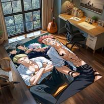 Jujutsu Kaisen Durable Polyester Rug Anime Carpet Non Slip Living Room Bedroom Floor Mat -QJY 60x90cm