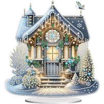 Acrylic Christmas Snowman Table Top Diamond Painting Ornament Kits 5D DIY Diamond Art Tabletop Decorations for Adults Beginner