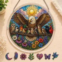 83 Piece Acrylic Suncatcher Window Hanging Panel Tree of Life Design Decorative Art Piece 19cm Diameter for Indoor Window Display