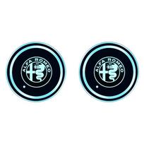2PCS Luminous Car Coaster Water Cup Holder Pad Anti-slip Mat Auto Accessories For Alfa Romeo Giulietta GT 159 147 156 Mito Brera