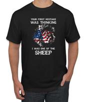 US Flag Lion Your First Mistake Was Thinking I Was One of The Sheep Men T- Shirt M