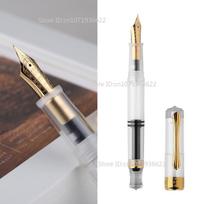 Penbbs 470 Resin Piston Fountain Blade/Round F Nib Demonstration Pen Acrylic Design Transparent Calligraphy Student New Version