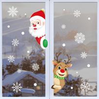 Window Stickers Christmas Decoration For Home New Year Santa Wall Sticker Navidad Gift Festival Party Xmas Window Decor Decals as picture show