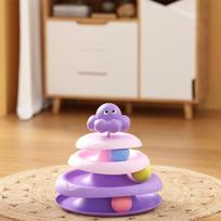 Pet Three-layer ball cat Turntable Octopus-shaped teasing cat stick to relieve boredom toys Fun Puzzle Game pet supplies violetinė