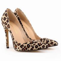 Klasikiniai Sexy Flock Aukštakulniai Moteriški Pompos Velvet Spring Brand Design Vestuviniai Batai Pompos 35 leopardas