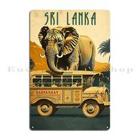 Sri Lanka Safari Vintage Travel Art Poster Metal Sign Cinema Cinema Wall Decor Personalized Wall Pub Tin Sign Poster 20x30cm（7.8x11.8inch）