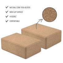 Lixada 2 Pack Non Slip Cork Yoga Blocks and Yoga Strap Set Fitness Blocks for Yoga Pilates Fitness Training