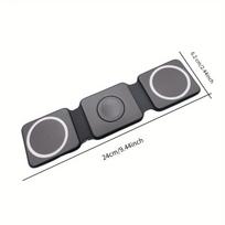 3 viename magnetinis belaidis įkrovimo padėklas stovas sulankstomas 30W greito įkrovimo doko stotelė mobiliajam telefonui juoda