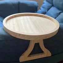 Original Natural Wooden Sofa Tray Foldable Circular Armrest Tray Portable Bamboo-Wood Color Sofa Side Table Wide Couches