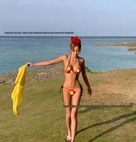 Korean Style Women's Sexy Three-Piece String Bikini Swimsuit - Tie Backless Design for Beach Vacation Medium nuotrauka spalva spalva