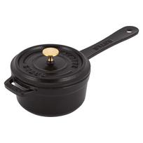Staub Small Milk Black Saucepan, 10cm, Enamel, Pan, (Product Number 1241025) juoda