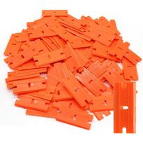 100 Pcs Two Cutting Plastic Razor Blade Scraper Non-Scratch Scraper Tool Kits for Cleaning Labels Glue Car Window Sticky Remover