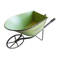 Iron Art Wheelbarrow Decorative Small Planter Metal Wagon Plant Pots for Patios and Garden Indoor or Outdoor Decoration X3UC žalia
