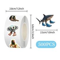Tung 1Roll Tung Sahur Italian Brainrot Ai Abstrac Sealing Sticker Diy Pvc Laptop Decals Decoration Stiker Reward Toys Sticker