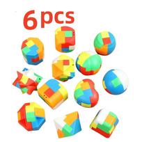 Puzzle 3D Luban Lock Keychain - Magic Mini Cube Brain Teaser Game Intellectual Educational Toy For Kids Adult Antistress